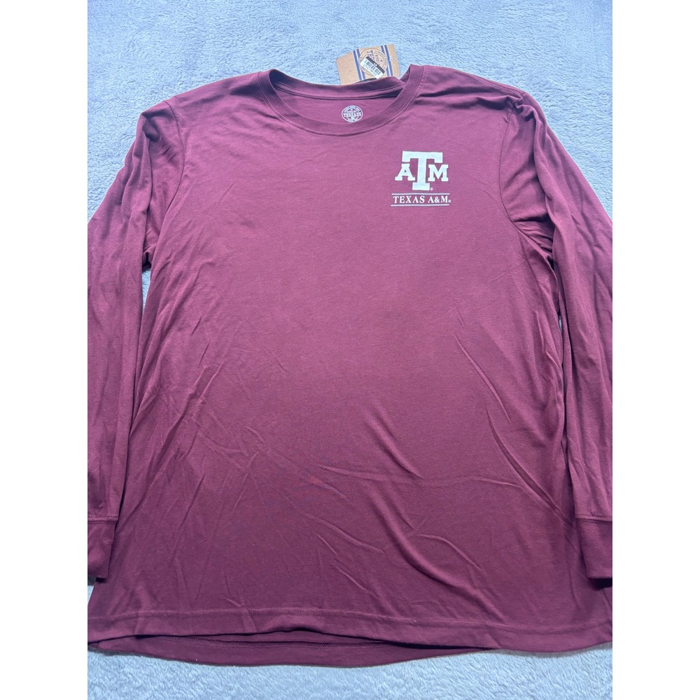 Texas A&M Aggies Mens 2XL Maroon Long Sleeve Graphic T-Shirt NEW